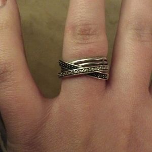 Zales Black and White Diamond Ring